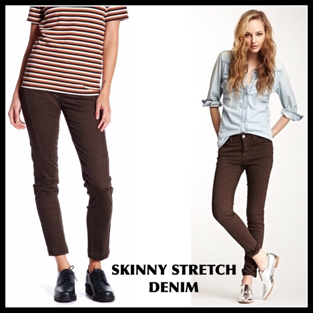 SKINNY JEANS STRETCH TWILL DENIM PANTS
